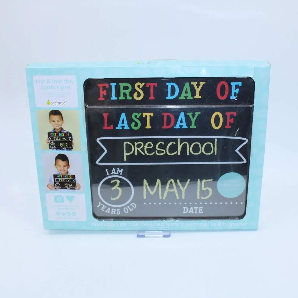 First & Last Day of School Chalkboard Sign (8.5x11 inches, Double-Sided)